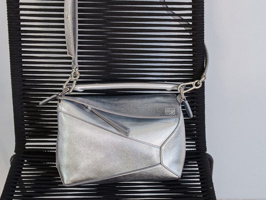 Shine Bright This Holiday Season with Loewe’s Silver Metallic Bags