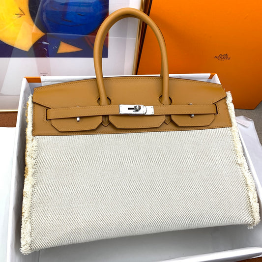 Birkin Fray Fray Swift Ecru Toile 35