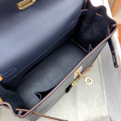 Kelly Colormatic 25 Blue Indigo Swift leather Gold hardware