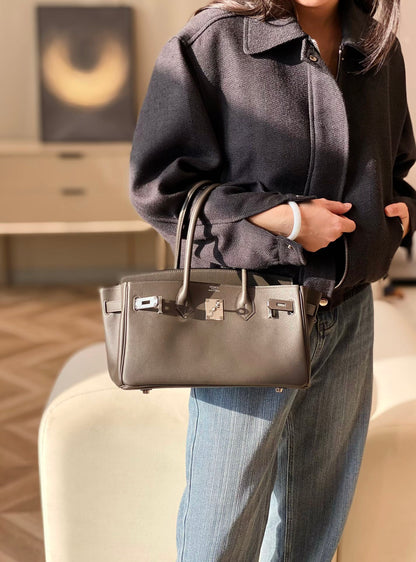 Mini Shoulder Birkin 29 Swift with Palladium Hardware