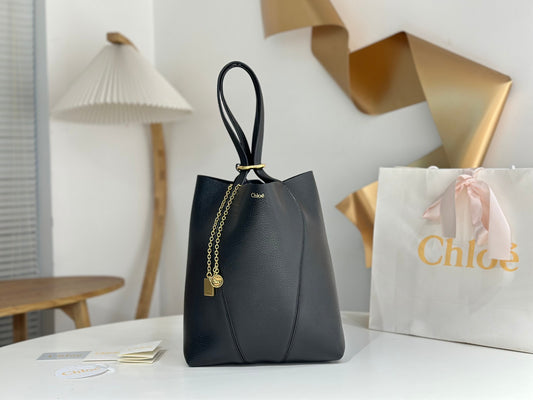 CHLOÉ SPIN TOTE BAG IN GRAINED LEATHER