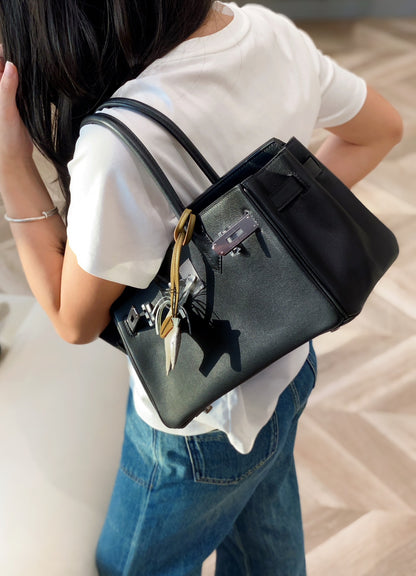 Mini Shoulder Birkin 29 Swift with Palladium Hardware