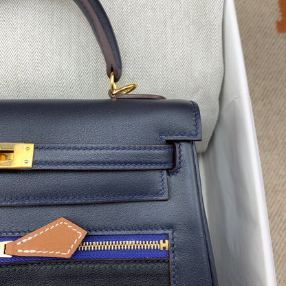 Kelly Colormatic 25 Blue Indigo Swift leather Gold hardware