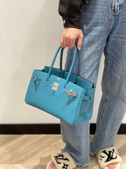 Mini Shoulder Birkin 29 Swift with Palladium Hardware