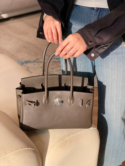 Mini Shoulder Birkin 29 Swift with Palladium Hardware