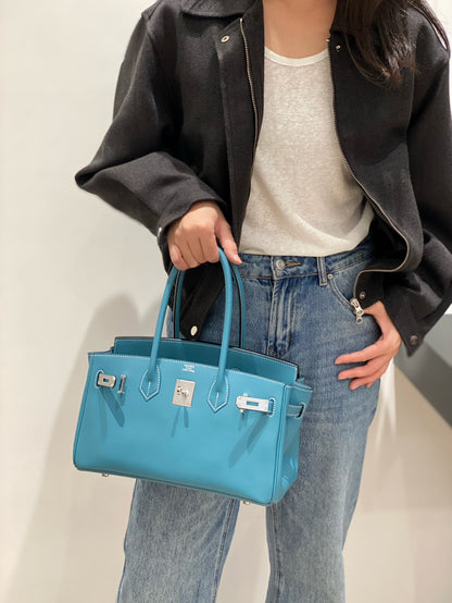 Mini Shoulder Birkin 29 Swift with Palladium Hardware