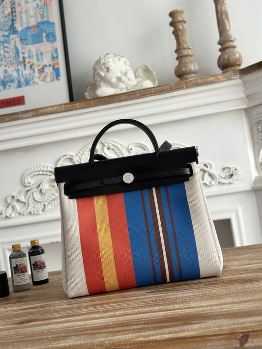 Herbag Ecru V Stripped Bag 31