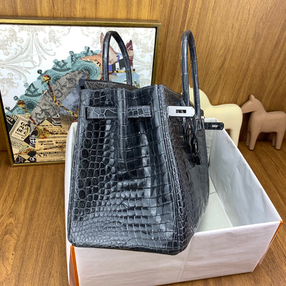 Birkin Shiny Porosus Crocodile 35 Rouge H