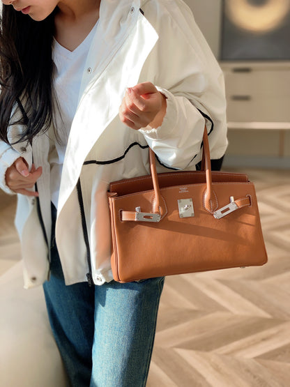 Mini Shoulder Birkin 29 Swift with Palladium Hardware