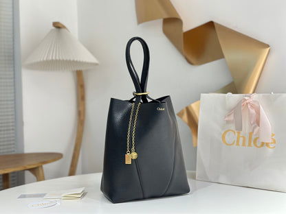 CHLOÉ SPIN TOTE BAG IN GRAINED LEATHER