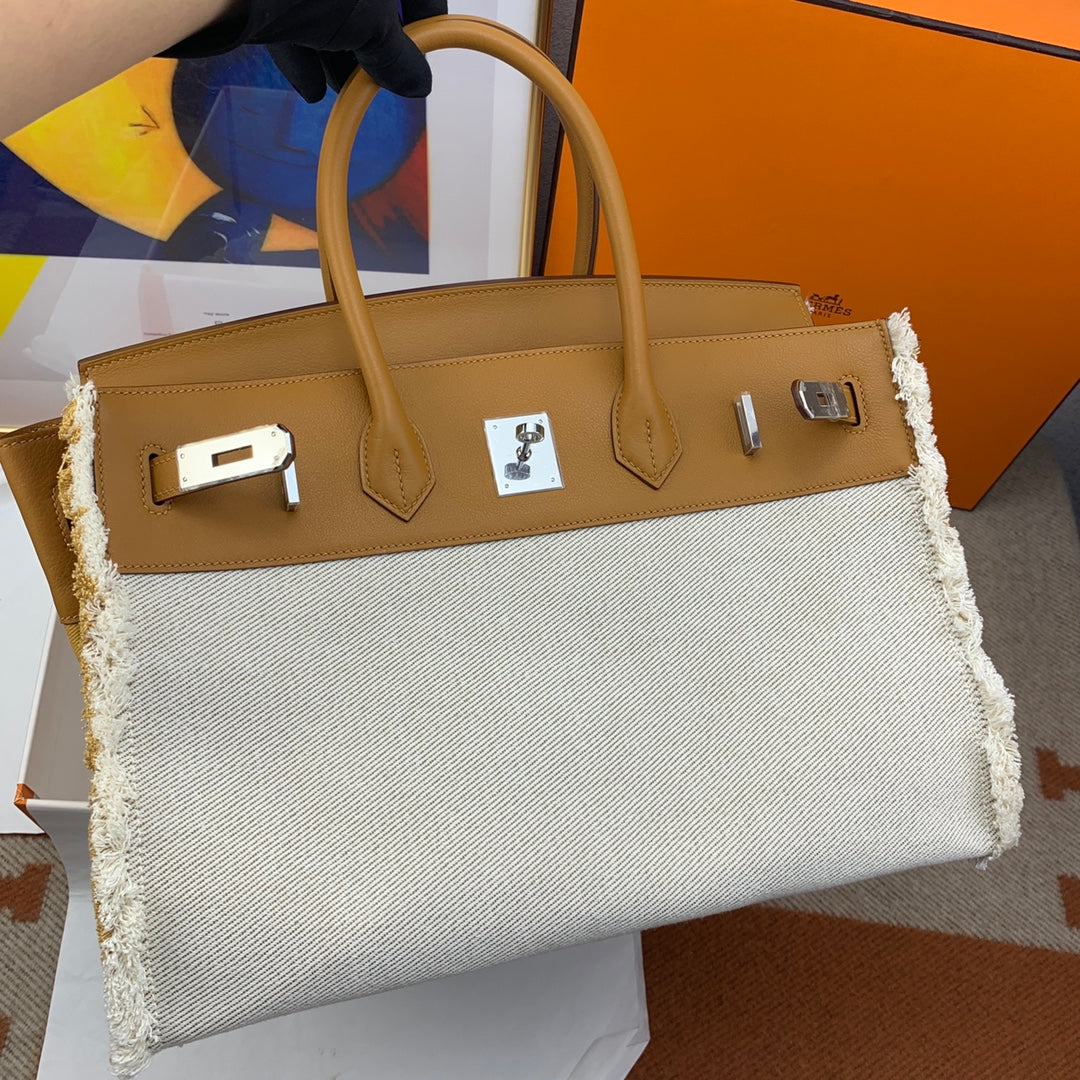 Birkin Fray Fray Swift Ecru Toile 35