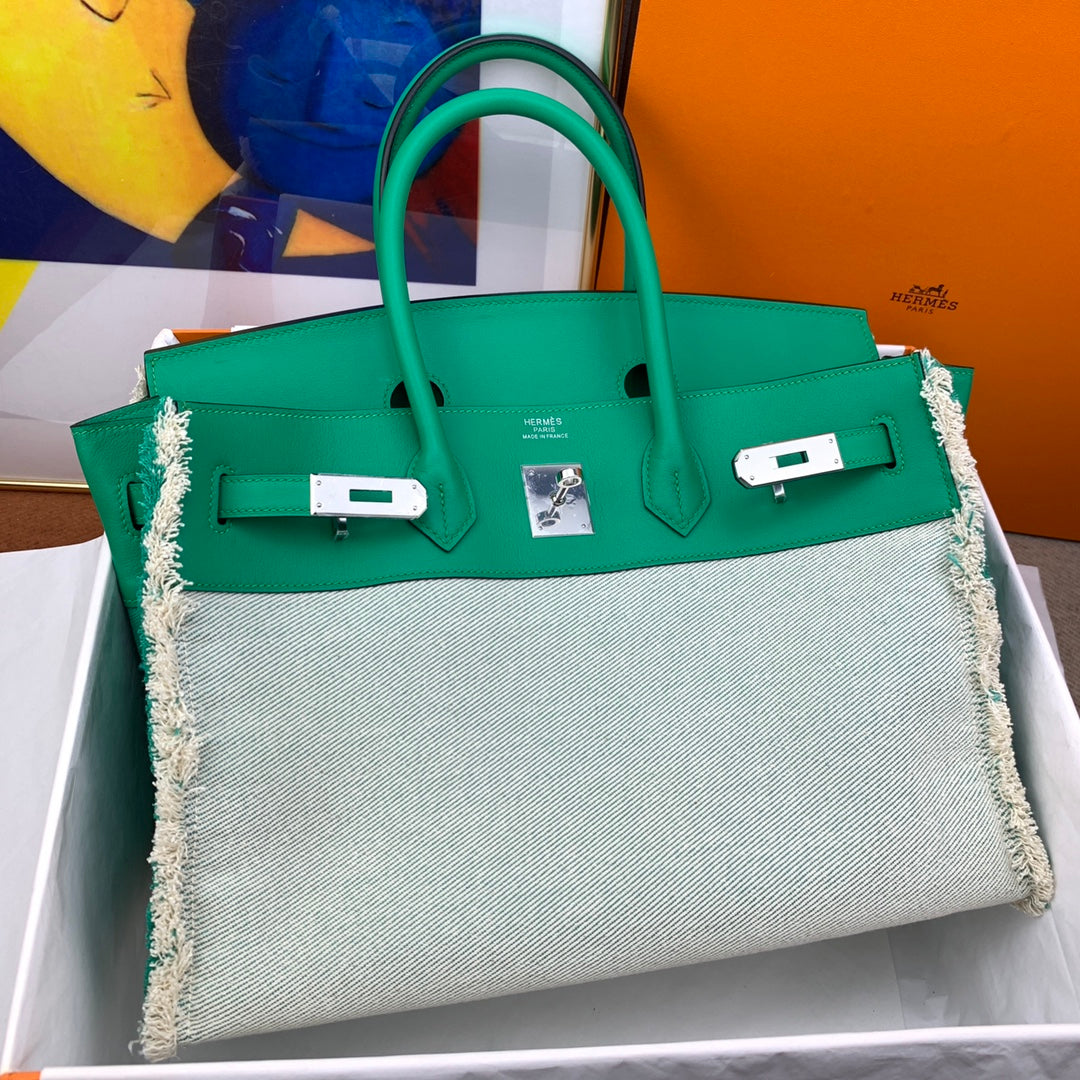 Birkin Fray Fray Swift Ecru Toile 35