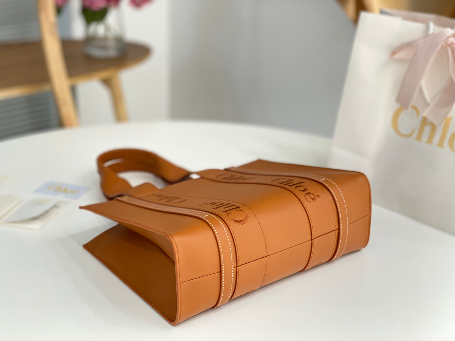 WOODY TOTE BAG IN SOFT LEATHER