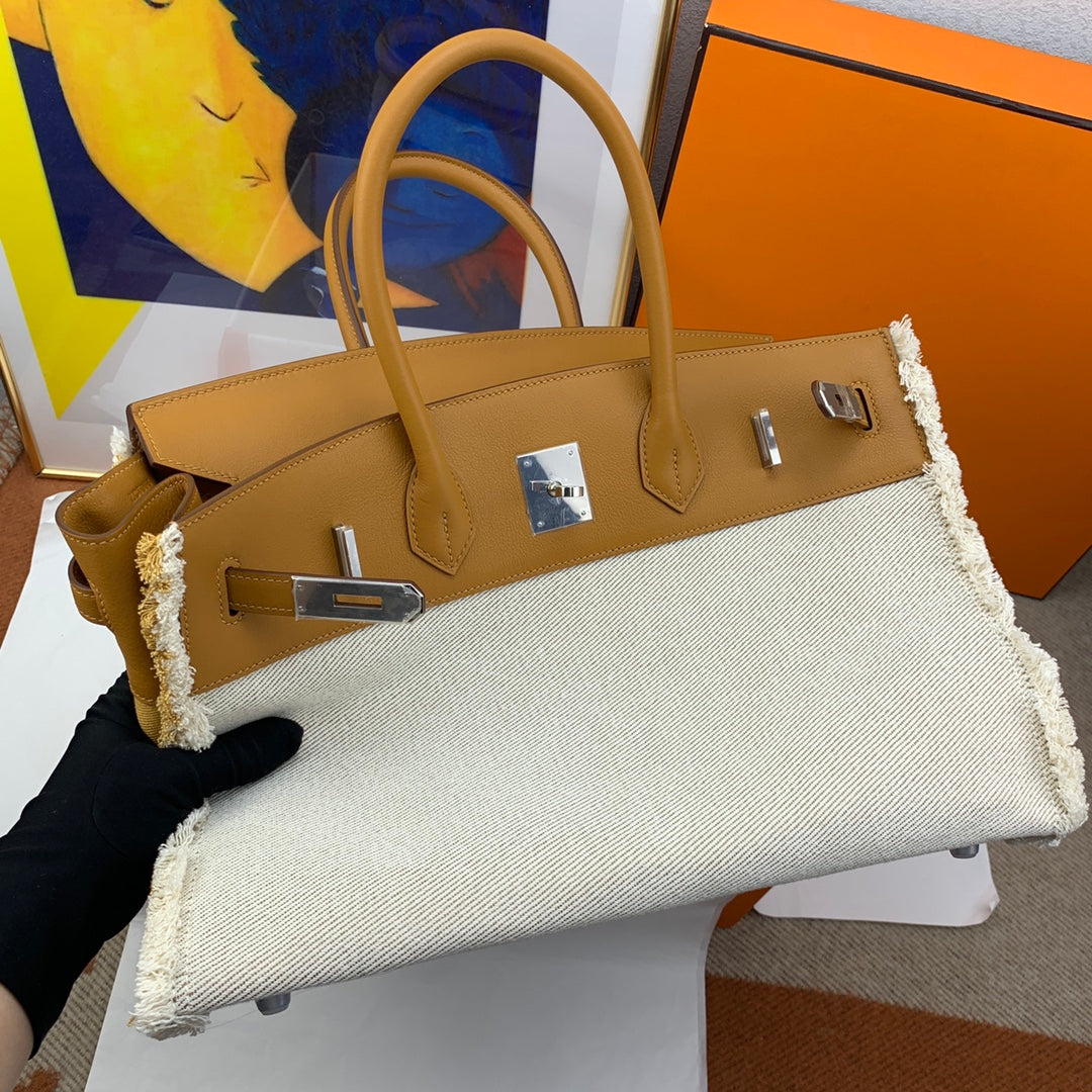 Birkin Fray Fray Swift Ecru Toile 35