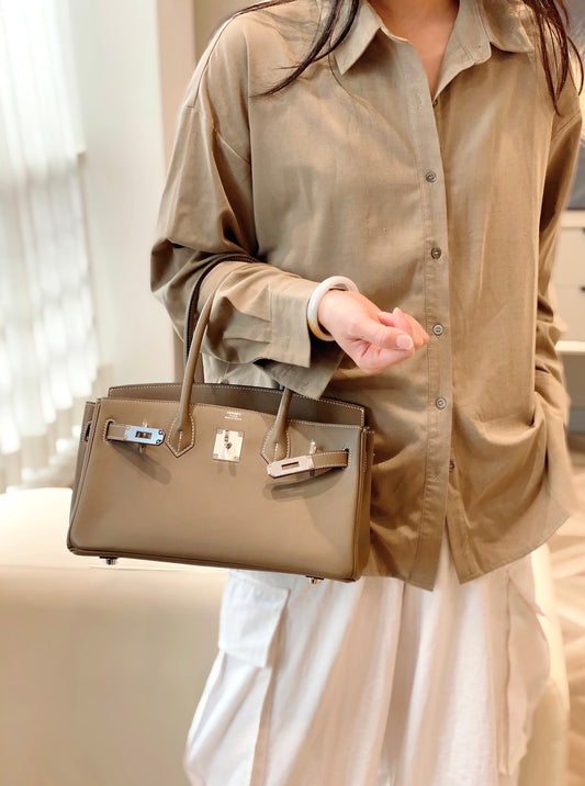 Mini Shoulder Birkin 29 Swift with Palladium Hardware