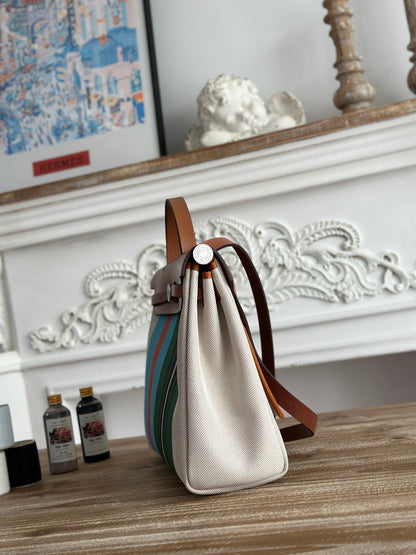 Herbag Ecru V Stripped Bag 31