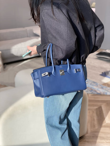 Mini Shoulder Birkin 29 Swift with Palladium Hardware