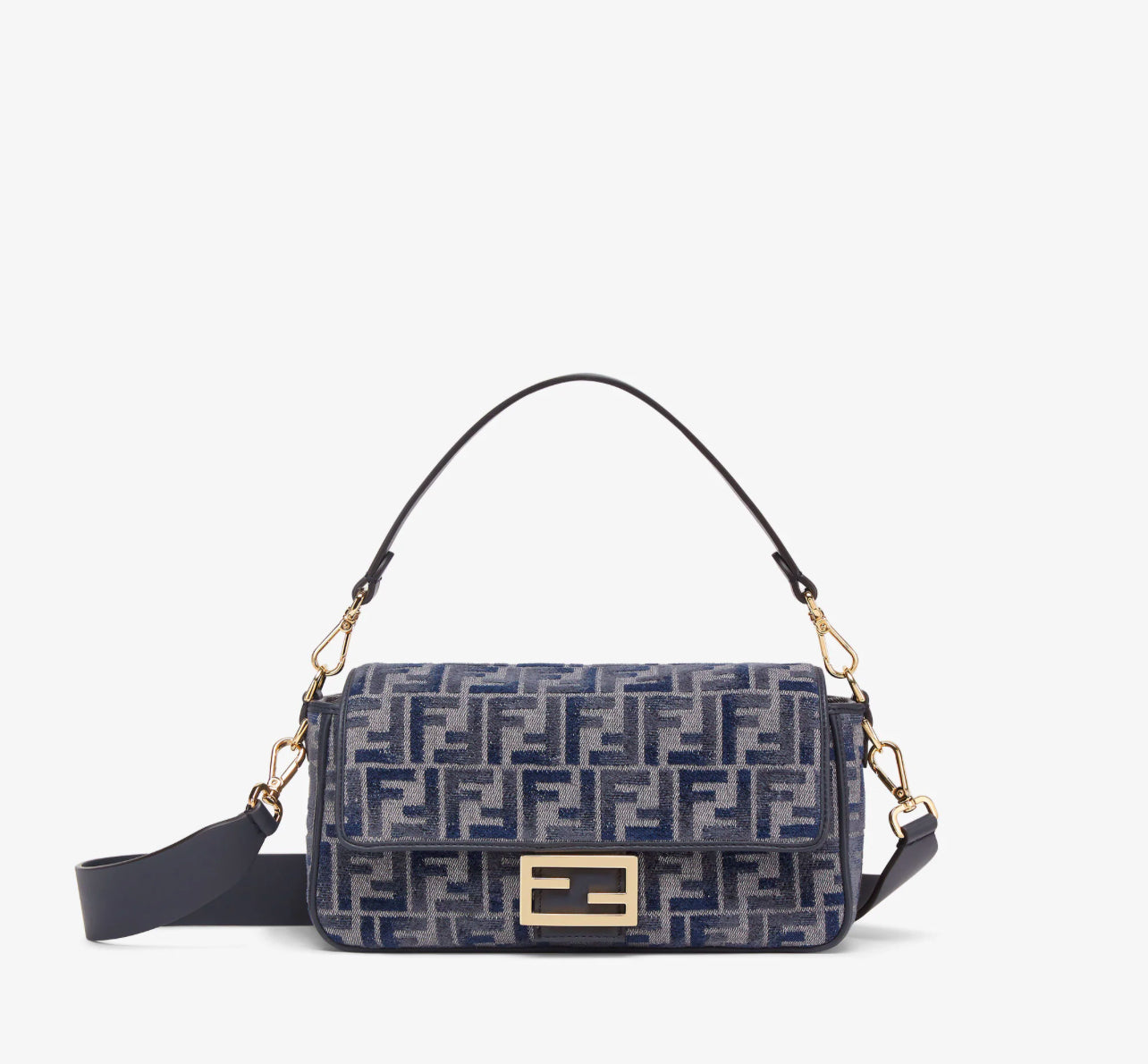 Baguette Dark blue FF chenille bag