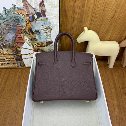 Birkin 25 Bordeaux Handbag Togo