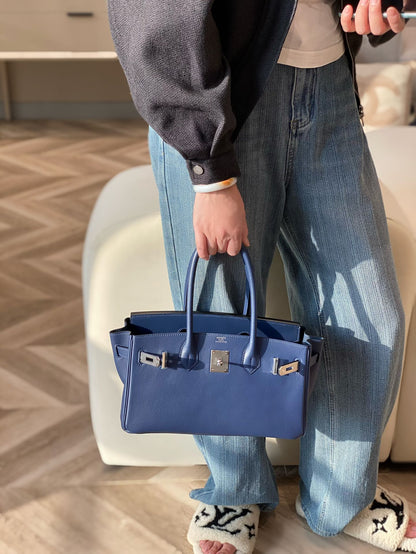 Mini Shoulder Birkin 29 Swift with Palladium Hardware