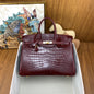 Birkin Shiny Porosus Crocodile 35 Rouge H