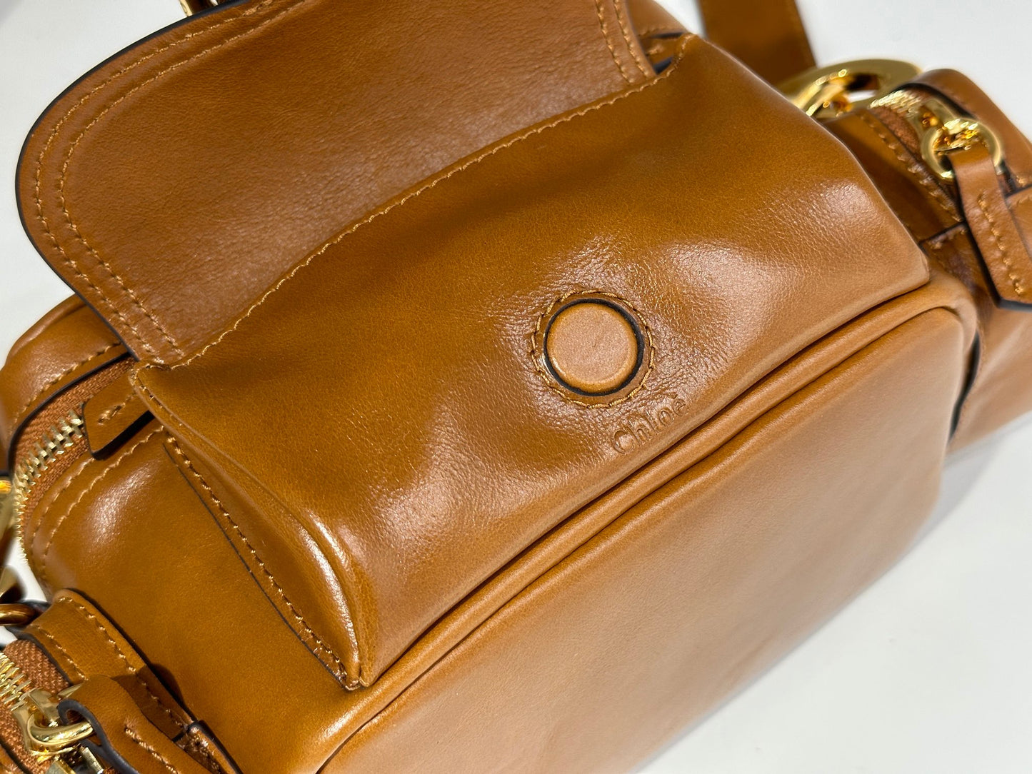 SMALL CAMERA BAG IN SHINY LEATHER