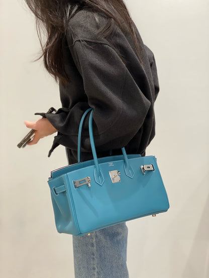 Mini Shoulder Birkin 29 Swift with Palladium Hardware